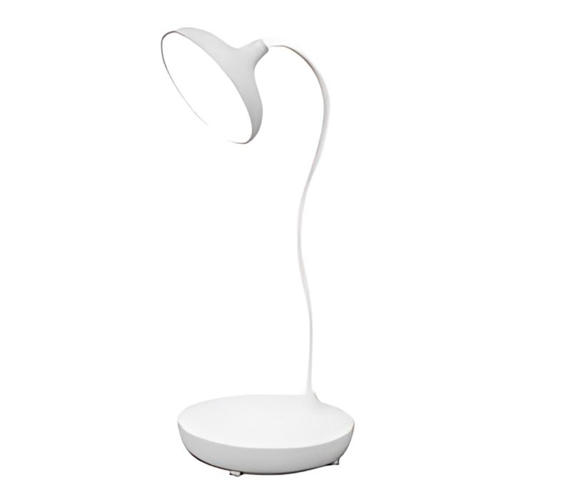 Energy-Efficient White Study Lamp with Adjustable Arm