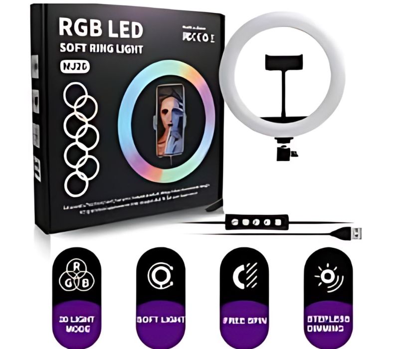 Portable RGB Ring Light for Video Recording & Streaming